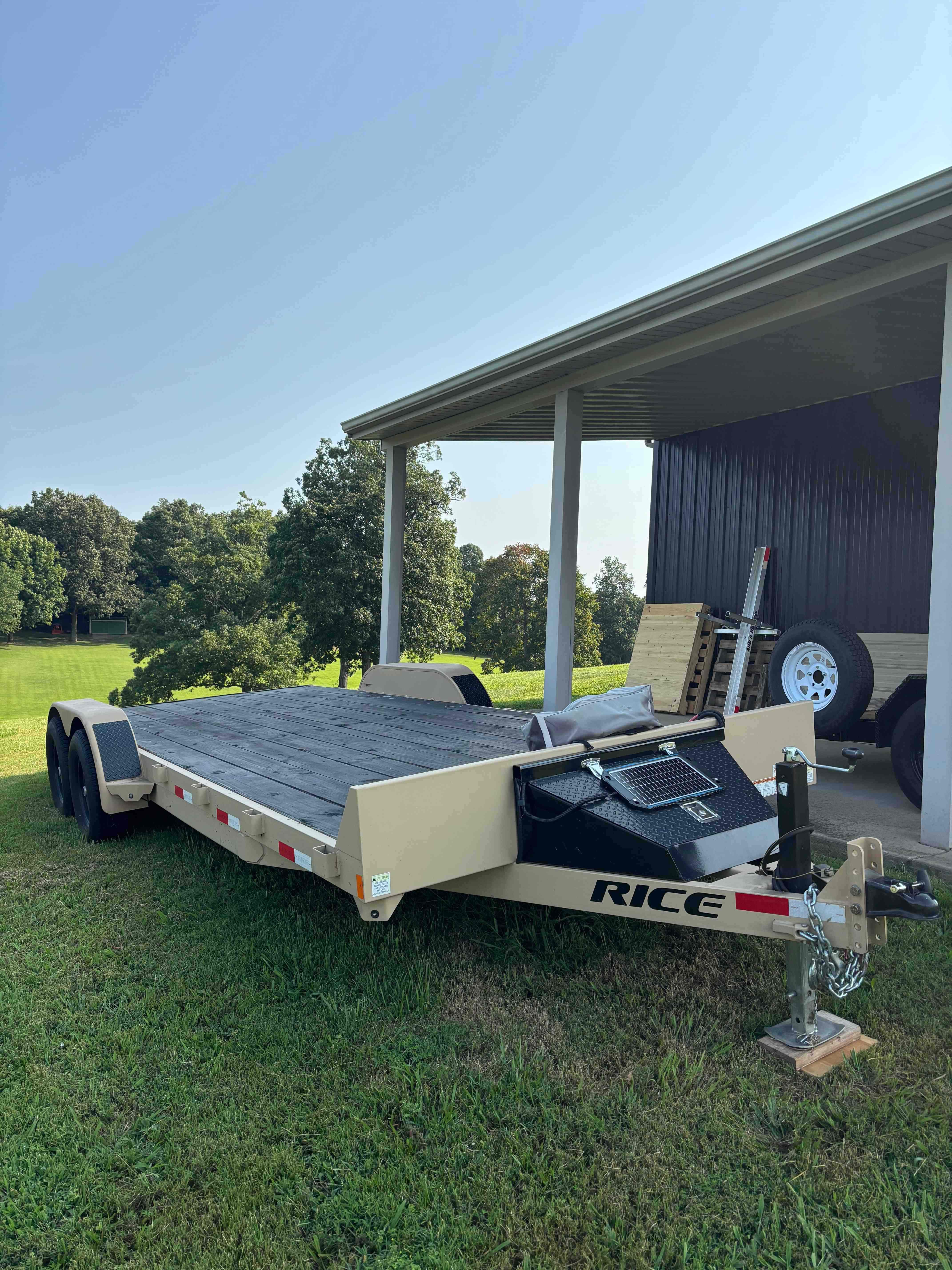 Rice car hauler trailer rental in Madisonville KY - 20 foot open car hauler for vehicle transport